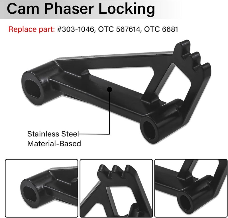 TESHITVLOG Engine Timing Repair Kit, Cam Phaser Holding Tool & Crankshaft Positioning Wrench Holder & Timing Chain Locking Wedge Tool Compatible for Ford 4.6L/5.4L 3V Engine - Image 4